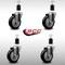 Service Caster 4'' SS Black Poly Wheel Swivel 1-1/2'' Expanding Stem Caster Set, 4PK SCC-SSEX20S414-PPUB-BLK-112-4 - alternate 2